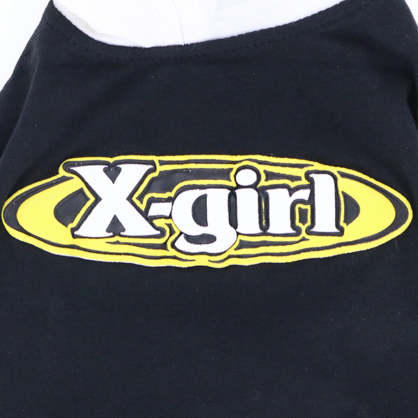 X-girl（エックスガール）フォームプリントオーバルロゴフーディー
